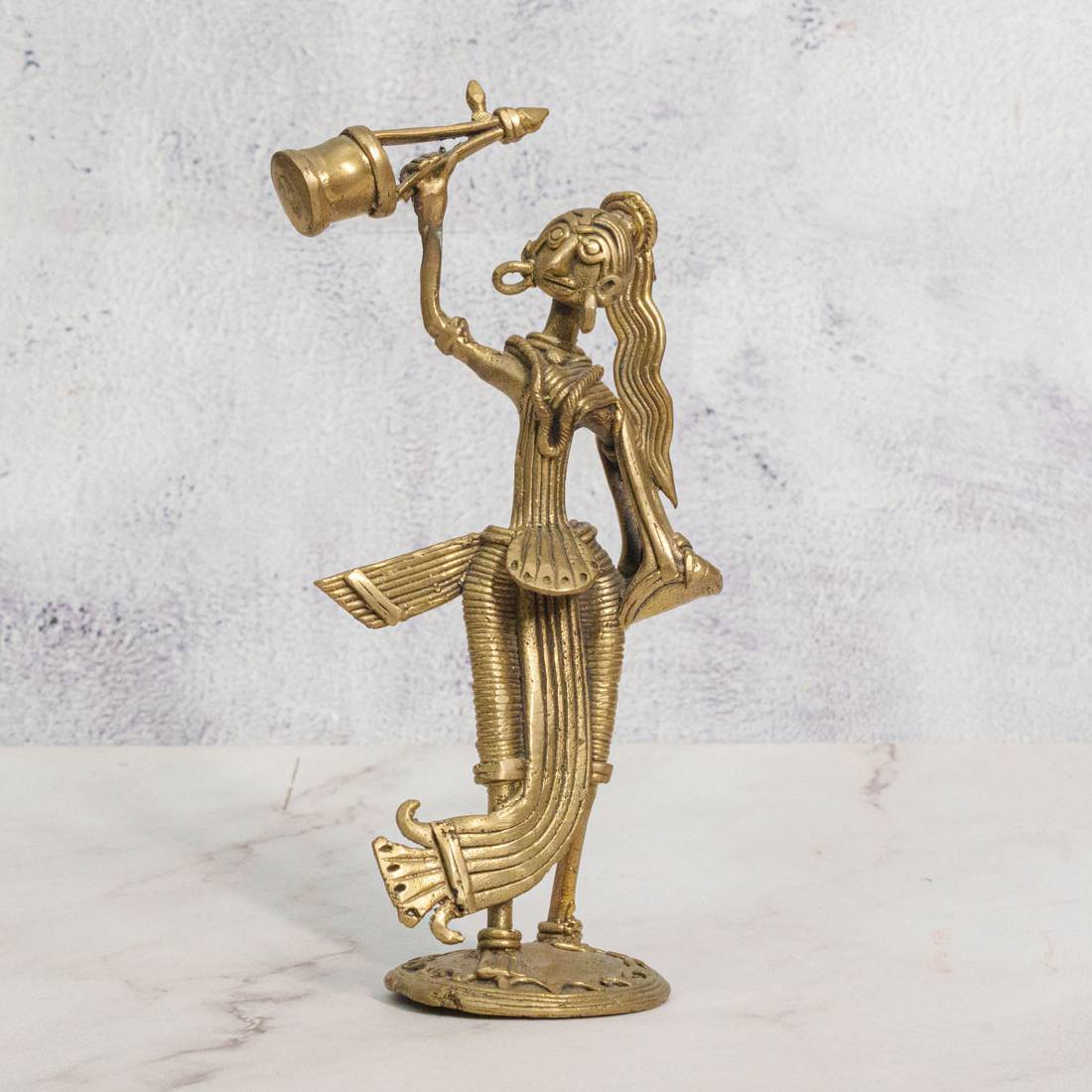 SHILPOGRAM Dhokra Brass Metal Baul Decorative Showpiece